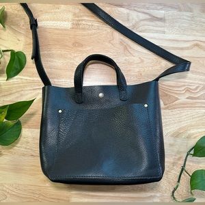 Portland Leather MINI CROSSBODY TOTE Black